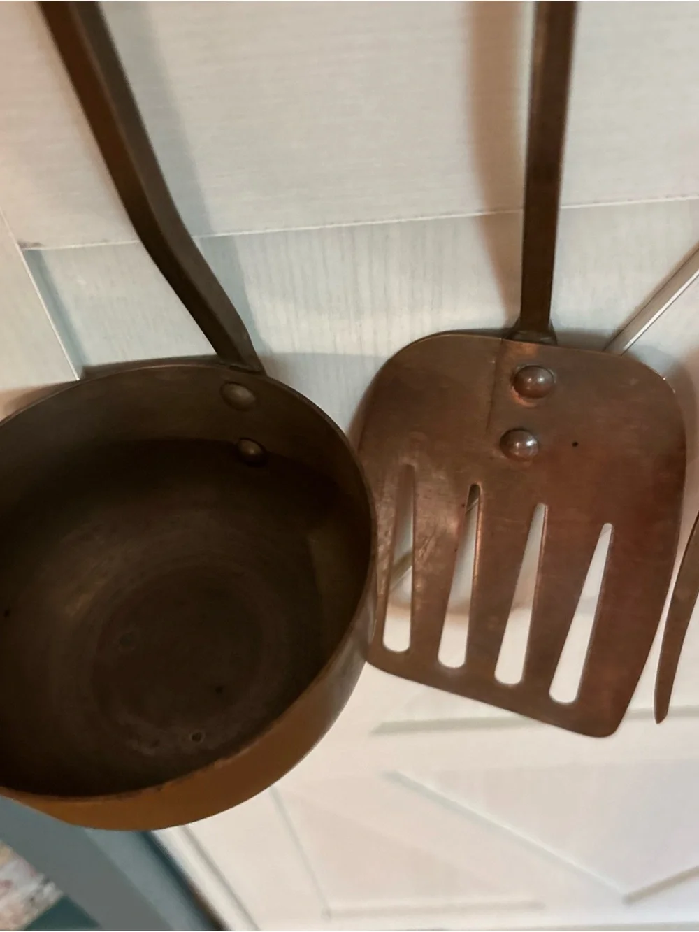 Rustic Copper-Color Kitchen Utensil Set - 4-Piece Hanging Tools